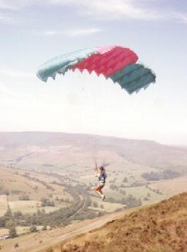 An Early Paraglider On The Brink, Derbyshire (S.Kerr)